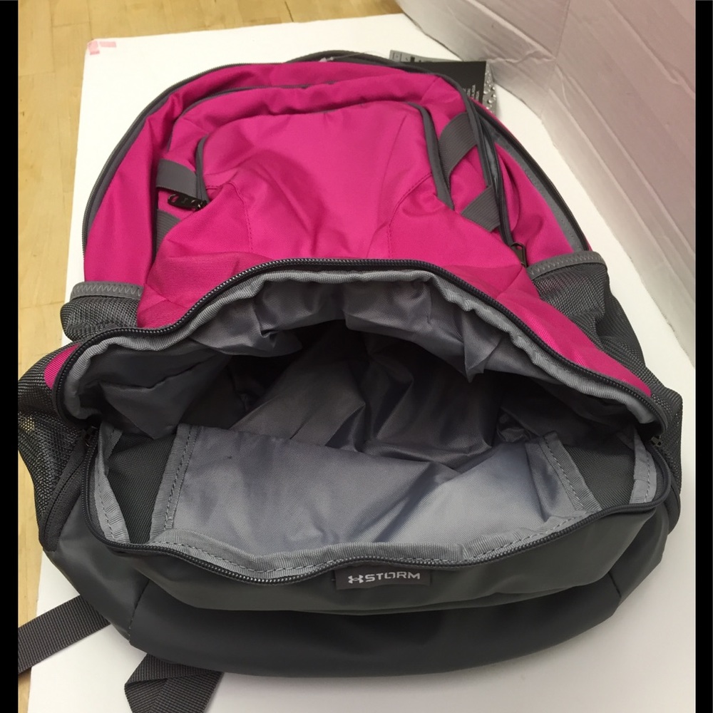 UA Team Hustle Under Armour Storm Backpack Pink - Picture 6 of 8
